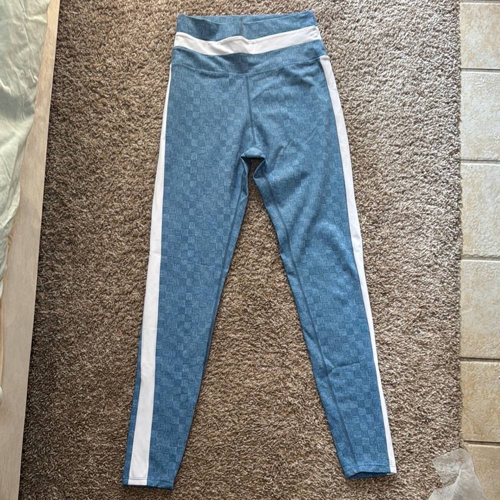 Beach Riot Blue Leggings with White Stripes